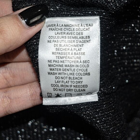 House of Harlow 1960 Gray Metallic Mock Sweater Ribbed knit Size Large - Picture 8 of 8